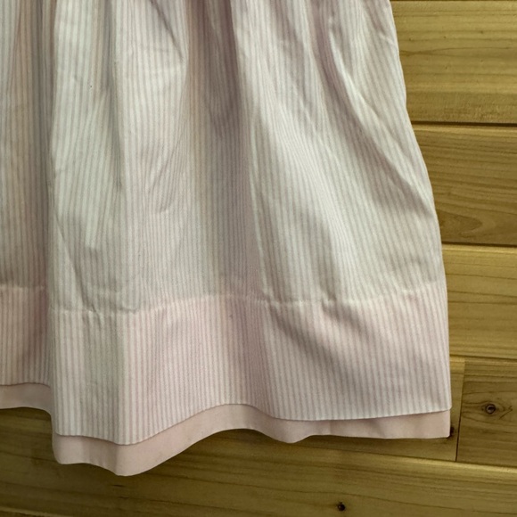Vintage Lord & Taylor Size 5 Baby Pink Pinstripe Floral Short Sleeve Dress - Picture 3 of 12